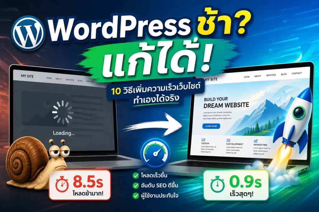 WordPress ช้า แก้ไขอย่างไร? 10 วิธีเพิ่มความเร็วเว็บไซต์ ทำเองได้จริง